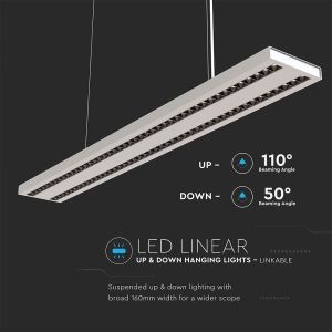 LED Linear Light SAMSUNG CHIP - 60W Hangign Linkable White Body 4000K 1190x160x30mm