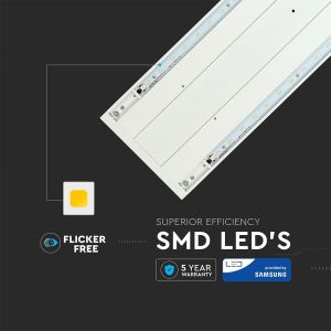 LED Linear Light SAMSUNG CHIP - 60W Hangign Linkable White Body 4000K 1190x160x30mm