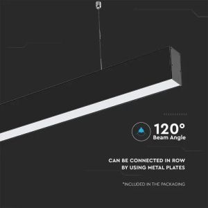 SKU 21374 LED Linear Light SAMSUNG CHIP - 40W Hanging Suspension Black Body 4000K 1200x35x67mm V-TAC