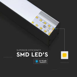 SKU 21374 LED Linear Light SAMSUNG CHIP - 40W Hanging Suspension Black Body 4000K 1200x35x67mm V-TAC