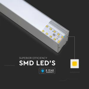 SKU 21375 LED Linear Light SAMSUNG CHIP - 40W Hanging Suspension Silver Body 4000K 1200x35x67mm