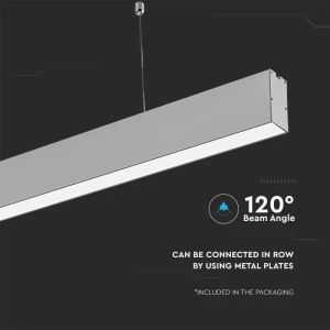 SKU 21375 LED Linear Light SAMSUNG CHIP - 40W Hanging Suspension Silver Body 4000K 1200x35x67mm