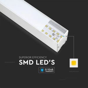 SKU 21376 LED Linear Light SAMSUNG CHIP - 40W Hanging Suspension White Body 4000K 1200x35x67mm V-TAC