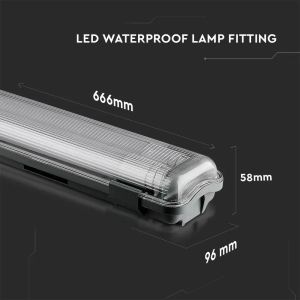 LED Waterproof Lamp Fitting 60cm 2*10W 4000K