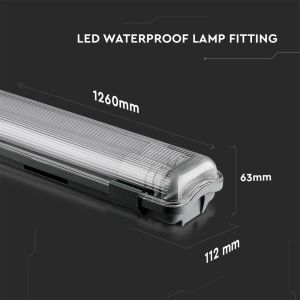 LED Waterproof Lamp PC/PC 2x1200mm 2x18W 6400K