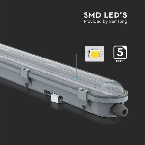 LED Waterproof Fitting M-SERIES 1200mm 48W 6400K Transparent 120LM/W