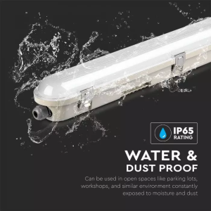 LED Waterproof Fitting M-SERIES 1500mm 48W 6400K Transperant SS Clip 120LM/W