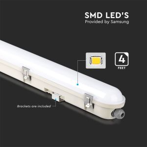 LED Waterproof Fitting SAMSUNG CHIP - 120CM 36W Sensor Milky Cover + SS Clips 6400K