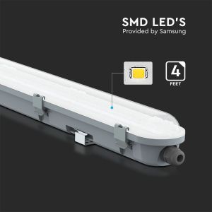 LED Waterproof Fitting M-SERIES 1200mm 36W 4000K Milky Cover 120LM/W