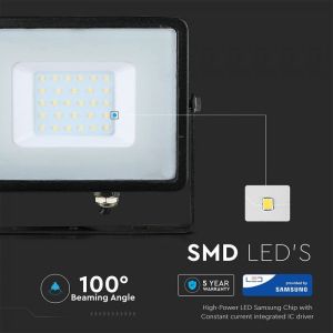 30W LED Floodlight SMD SAMSUNG CHIP Black Body 3000K