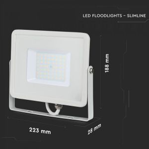 50W LED Floodlight SMD SAMSUNG CHIP White Body 6400K