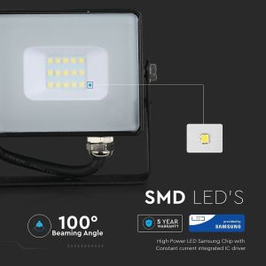 10W LED Floodlight SMD SAMSUNG CHIP Black Body 6400K