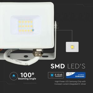 10W LED Floodlight SMD SAMSUNG CHIP White Body 3000K