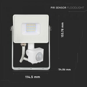 10W LED Sensor Floodlight SAMSUNG CHIP Cut-OFF Function White Body 3000K