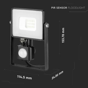 10W LED Sensor Floodlight SAMSUNG CHIP Cut-OFF Function Black Body 3000K