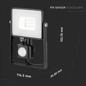 10W LED Sensor Floodlight SAMSUNG CHIP Cut-OFF Function Black Body 4000K