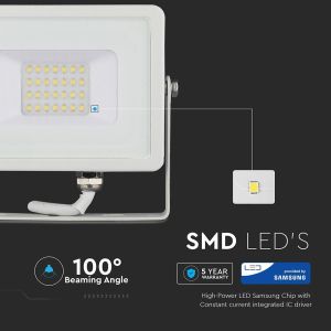 20W LED Floodlight SMD SAMSUNG CHIP White Body 4000K