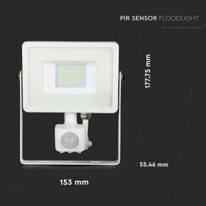 20W LED Sensor Floodlight SAMSUNG CHIP Cut-OFF Function White Body 4000K