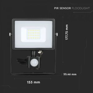 20W LED Sensor Floodlight SAMSUNG CHIP Cut-OFF Function Black Body 3000K