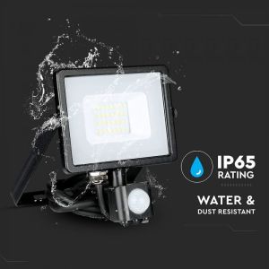 20W LED Sensor Floodlight SAMSUNG CHIP Cut-OFF Function Black Body 4000K