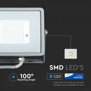 30W LED Floodlight SMD SAMSUNG CHIP Gray Body 4000K