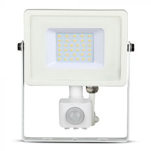 30W LED Sensor Floodlight SAMSUNG CHIP Cut-OFF Function White Body 3000K