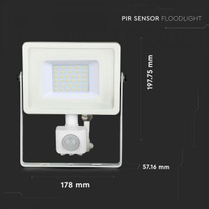 30W LED Sensor Floodlight SAMSUNG CHIP Cut-OFF Function White Body 6400K