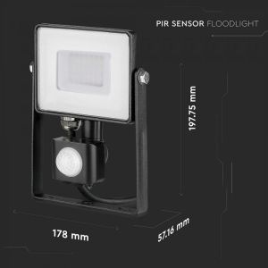 30W LED Sensor Floodlight SAMSUNG CHIP Cut-OFF Function Black Body 4000K