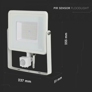 50W LED Sensor Floodlight SAMSUNG CHIP Cut-OFF Function White Body 4000K