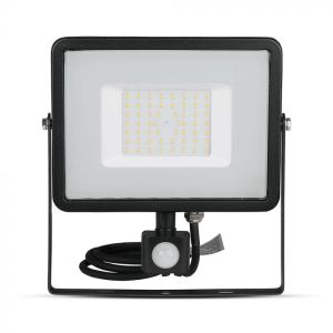 50W LED Sensor Floodlight SAMSUNG CHIP Cut-OFF Function Black Body 6400K