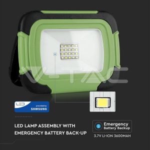 10W LED Floodlight Rechargeable SAMSUNG CHIP IP44 6400