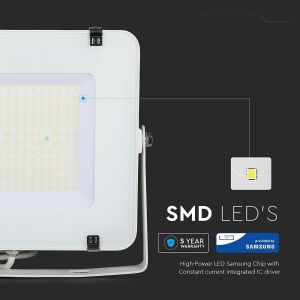 150W LED Floodlight SMD SAMSUNG CHIP SLIM White Body 6400K 120LM/W