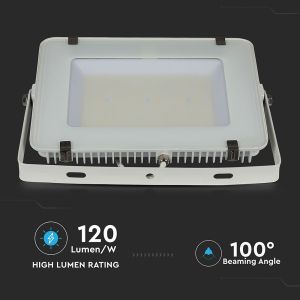 150W LED Floodlight SMD SAMSUNG CHIP SLIM White Body 6400K 120LM/W