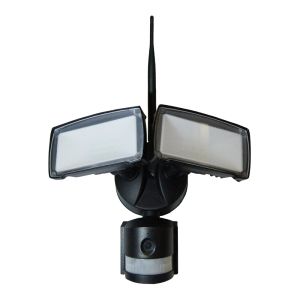 18W LED Floodlight With WIFI Sensor Camera Black 6000K