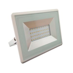 30W LED Floodlight SMD E-Series White Body 3000K