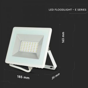 30W LED Floodlight SMD E-Series White Body 3000K