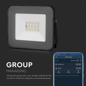 20W LED Floodlight With Bluetooth And Internal Junction Black Body RGB + White