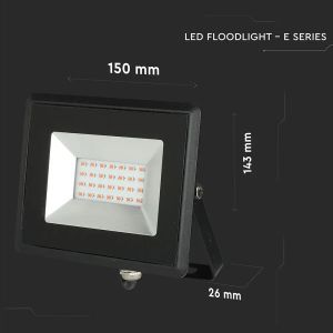 20W LED Floodlight SMD E-Series Black Body Red IP65