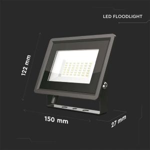 30W LED Floodlight SMD Black Body 4000K F-CLASS