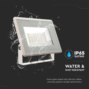 30W LED Floodlight SMD White Body 4000K F-CLASS