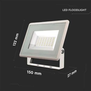 30W LED Floodlight SMD White Body 6400K F-CLASS