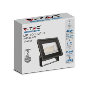 50W LED Floodlight SMD Black Body 3000K F-CLASS