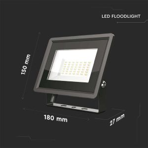 50W LED Floodlight SMD Black Body 3000K F-CLASS