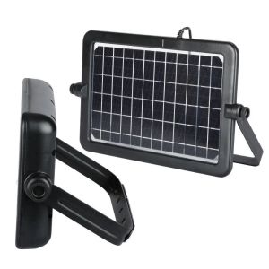 10W LED Solar Floodlight Detachable Black Body 4000K PIR Sensor IP 65