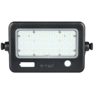 10W LED Solar Floodlight Detachable Black Body 4000K PIR Sensor IP 65