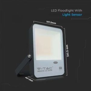 50W LED Sensor Day Light Floodlight SAMSUNG CHIP 100LM/W Black Body 3000K