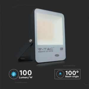 100W LED Sensor Day Light Floodlight SAMSUNG CHIP 100LM/W Black Body 3000K