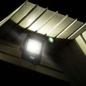 10W LED PIR Sensor Floodlight SAMSUNG CHIP Black Body 6500K