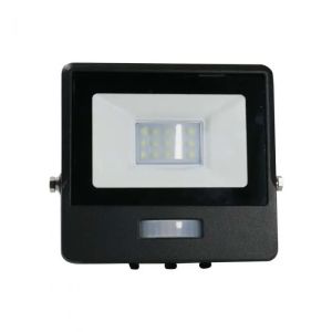 10W LED PIR Sensor Floodlight SAMSUNG CHIP Black Body 6500K