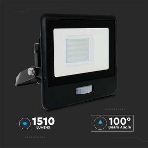 20W LED PIR Sensor Floodlight SAMSUNG CHIP Black Body 3000K